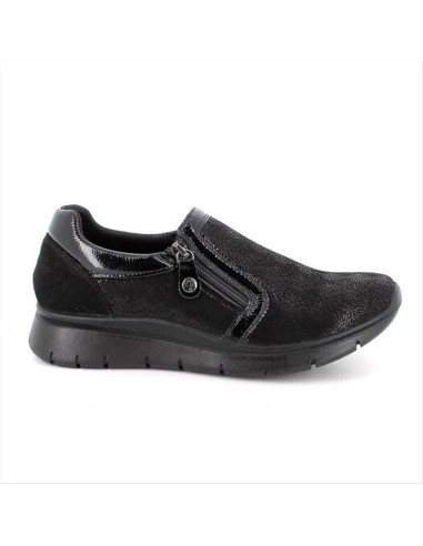 SNEAKERS NERE SLIP ON CON ZIP DA DONNA 