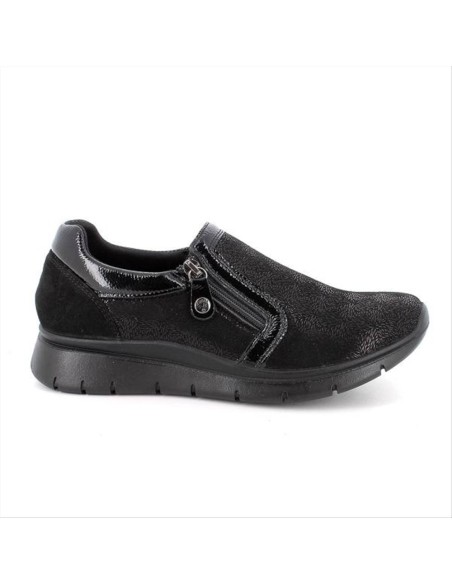 SNEAKERS NERE SLIP ON CON ZIP DA DONNA 