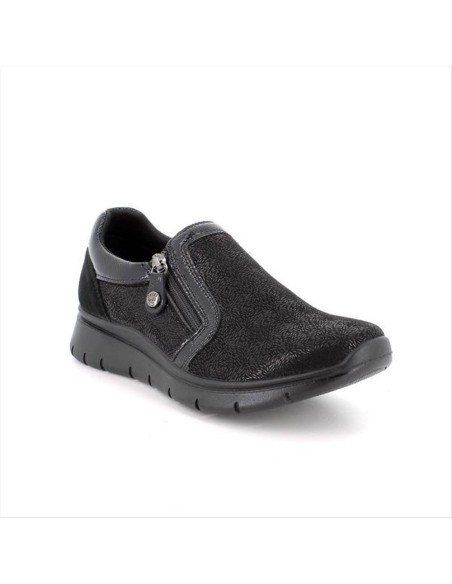 SNEAKERS NERE SLIP ON CON ZIP DA DONNA 