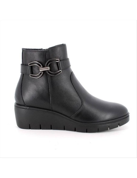STIVALETTO NERO DA DONNA IN PELLE CON ZEPPA 