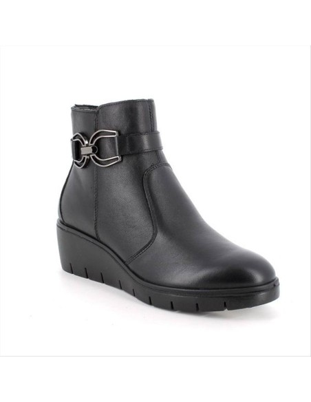 STIVALETTO NERO DA DONNA IN PELLE CON ZEPPA 