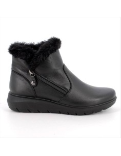 STIVALETTO NERO D DONNA IN PELLE CON PELLICCIA 