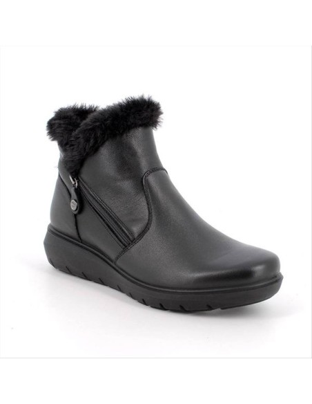 STIVALETTO NERO D DONNA IN PELLE CON PELLICCIA 