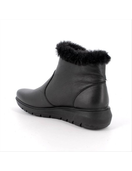 STIVALETTO NERO D DONNA IN PELLE CON PELLICCIA 