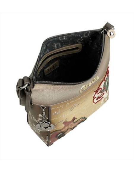 TRACOLLA ANEKKE REAL RICAMO  -Tortora