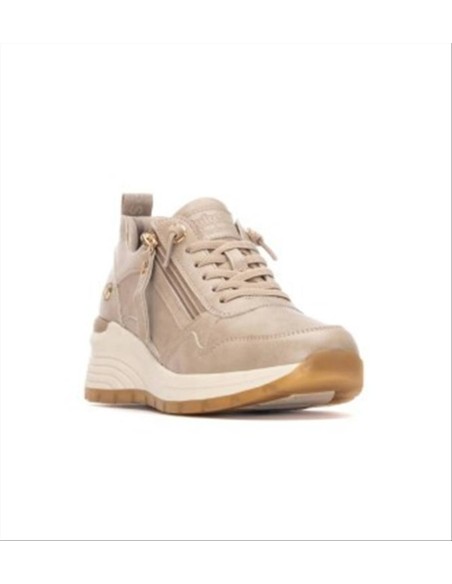SNEAKERS DA DONNA BEIGE CON  ZEPPA E ZIP LATERALE