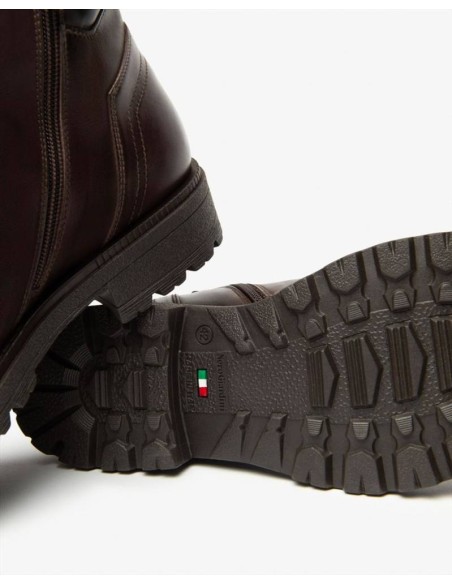 SCARPONCINO STRINGATO ZIP MARRONE