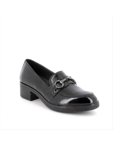 MOCASSINO NERO DONNA CON TACCHETTO