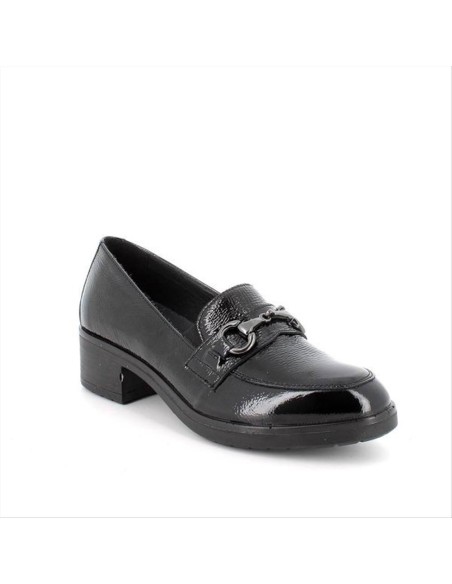 MOCASSINO NERO DONNA CON TACCHETTO