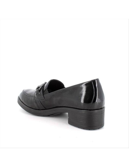 MOCASSINO NERO DONNA CON TACCHETTO