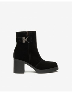 STIVALETTO TACCO  FIBBIA CAMOSCIO