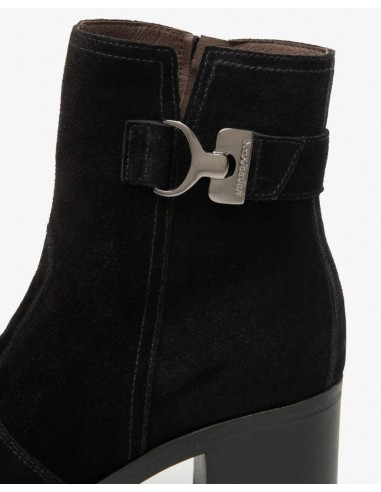 STIVALETTO TACCO  FIBBIA CAMOSCIO