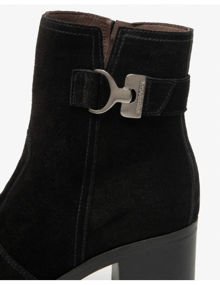 STIVALETTO TACCO  FIBBIA CAMOSCIO