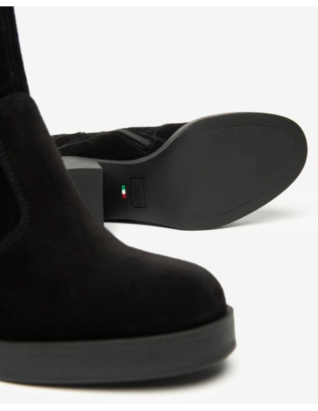 STIVALETTO TACCO  FIBBIA CAMOSCIO