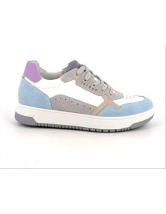 SNEAKERS SCAMOSCIATA CERULEO BIANCO