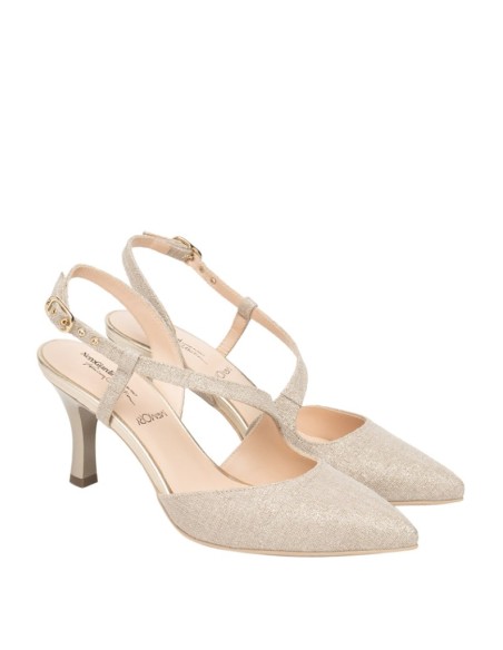 Decolletè Tacco Glitter Lino