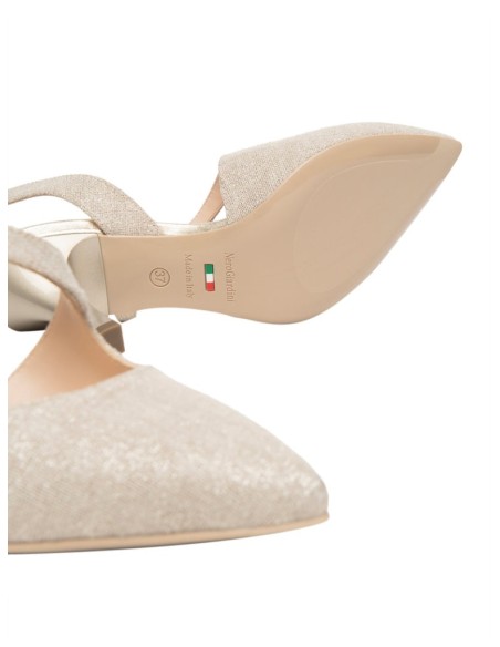 Decolletè Tacco Glitter Lino