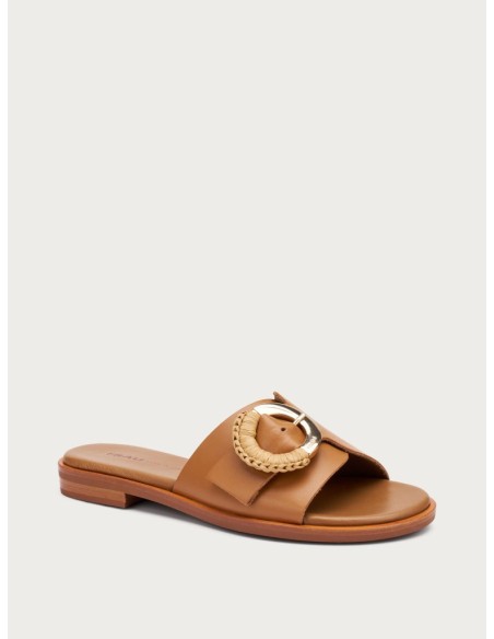 CIABATTE DA DONNA IN PELLE CUOIO