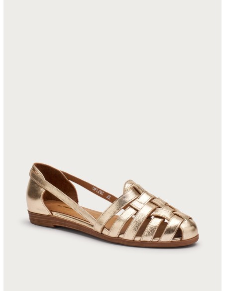 BALLRINA RAGNETTO IN PELLE PLATINO