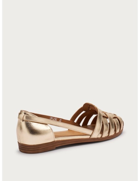 BALLRINA RAGNETTO IN PELLE PLATINO