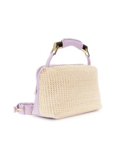 BORSETTA IN RAFIA BEIGE-LILLA 2