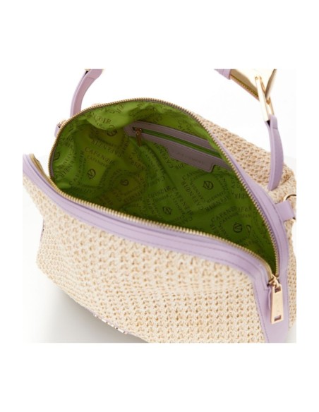 BORSETTA IN RAFIA BEIGE-LILLA