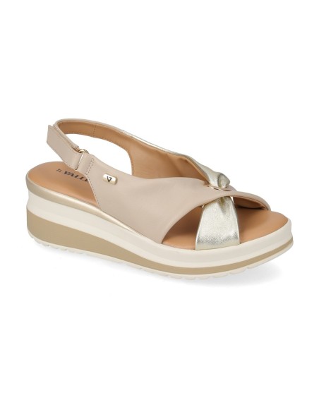 SANDALI CON ZEPPA DA DONNA BEIGE