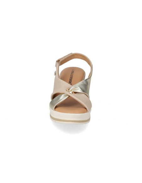 SANDALI CON ZEPPA DA DONNA BEIGE