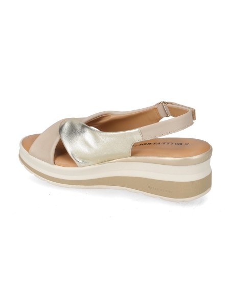 SANDALI CON ZEPPA DA DONNA BEIGE