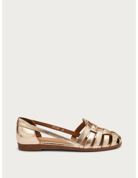 BALLRINA RAGNETTO IN PELLE PLATINO