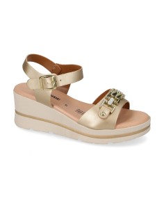 SANDALI DA DONNA CON ZEPPA ORO
