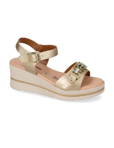 SANDALI DA DONNA CON ZEPPA ORO