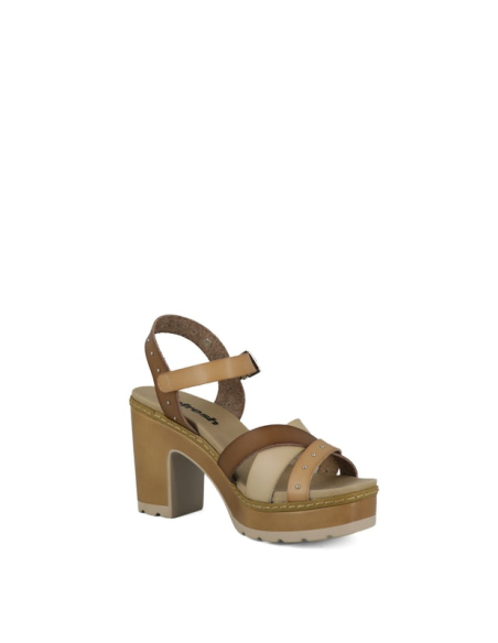SANDALI BEIGE CON TACCO