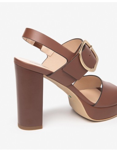 SANDALO TACCO PELLE FIBBIA