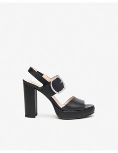 SANDALO TACCO PELLE FIBBIA 2