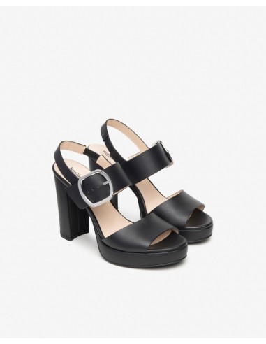 SANDALO TACCO PELLE FIBBIA