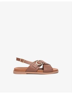 SANDALO BASSO INCROCIO PELLE