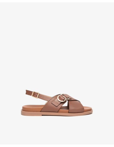 SANDALO BASSO INCROCIO PELLE
