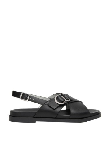 SANDALO BASSO INCROCIO PELLE
