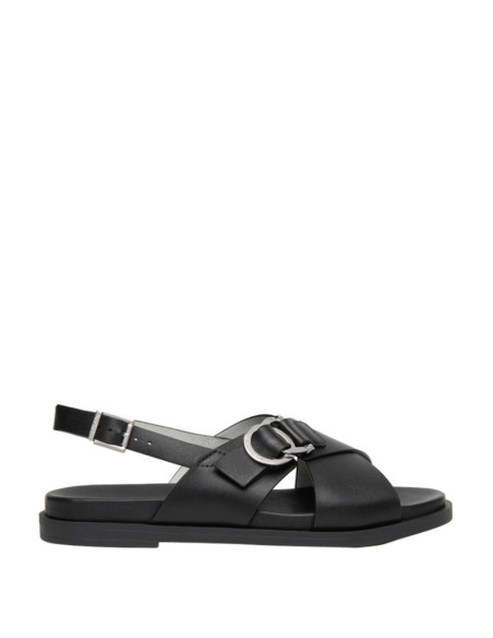 SANDALO BASSO INCROCIO PELLE