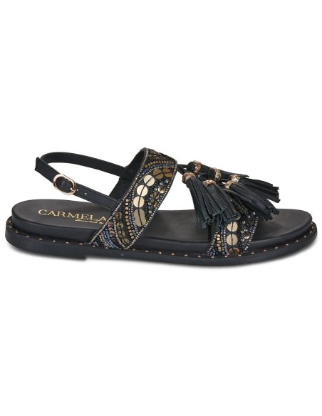 SANDALO PELLE FRANGE