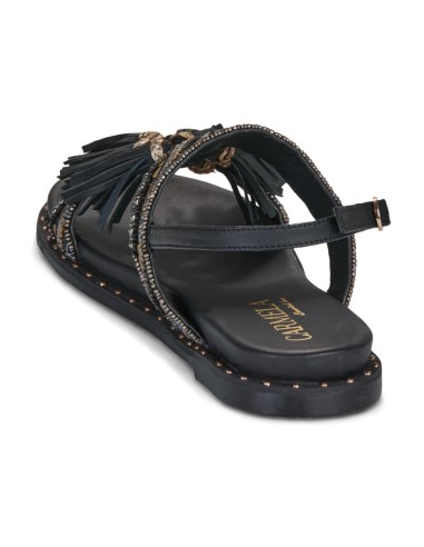 SANDALO PELLE FRANGE