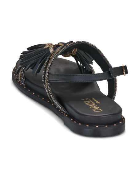 SANDALO PELLE FRANGE