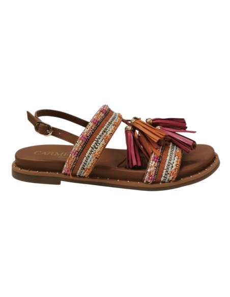 SANDALO PELLE FRANGE