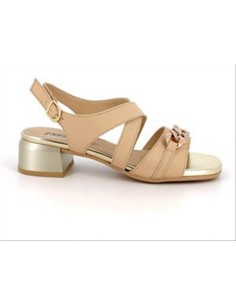 SANDALO TACCO ACCESSORIO BEIGE