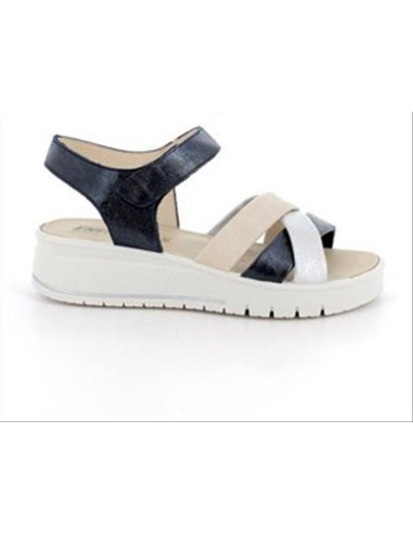 SANDALO INCROCIO BLU-ARGENTO