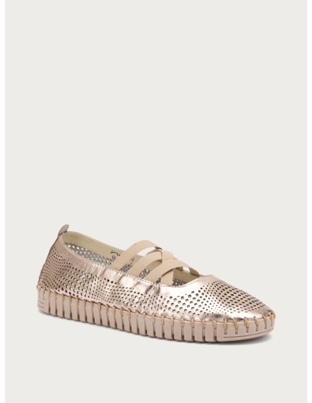 BALLERINE FLEX IN PELLE PLATINO