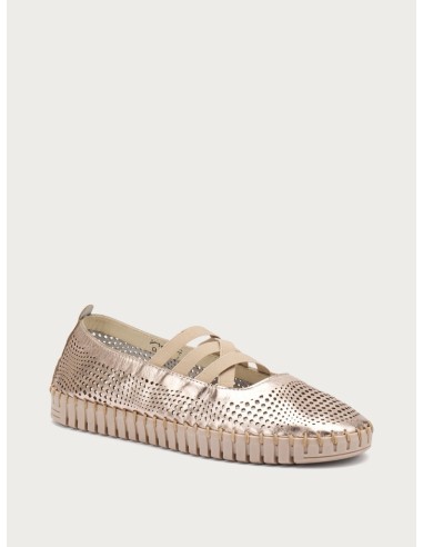BALLERINE FLEX IN PELLE PLATINO
