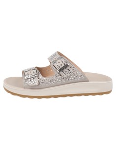 CIABATTA DA DONNA BEIGE CON STRASS